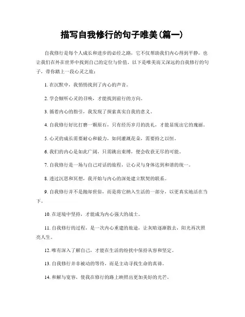描写自我修行的句子唯美(精选两篇)