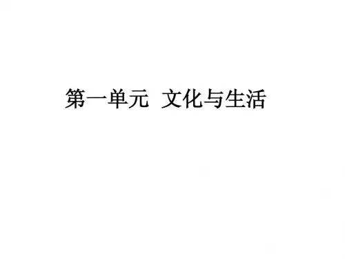 文化生活第一单元典型试题讲解