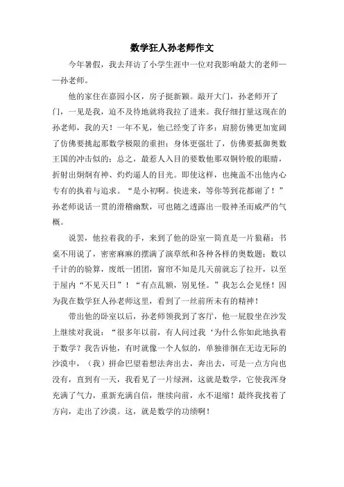数学狂人孙老师作文