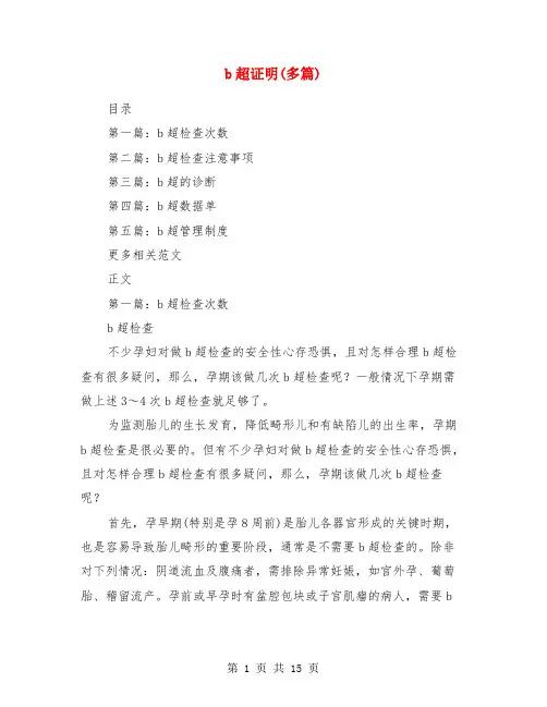 b超证明(多篇)