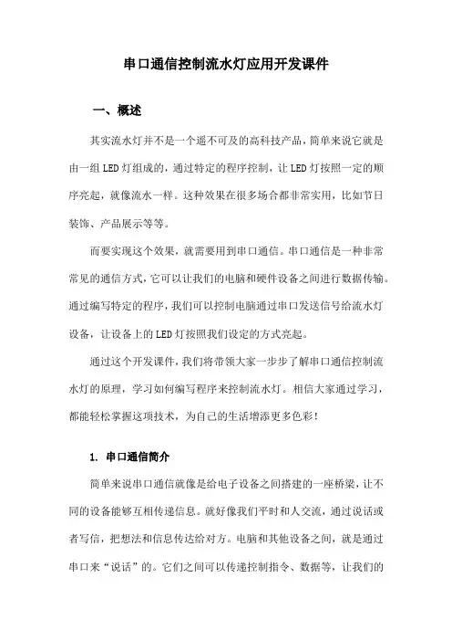 串口通信控制流水灯应用开发课件