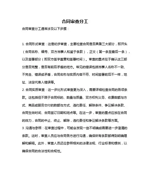 合同审查分工