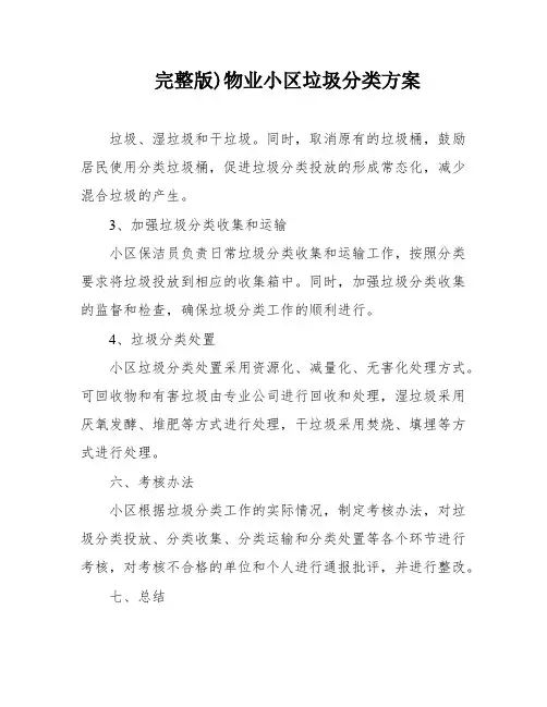 完整版)物业小区垃圾分类方案