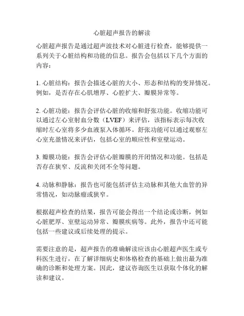心脏超声报告的解读