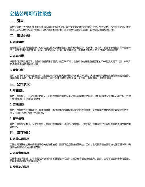 公估公司可行性报告