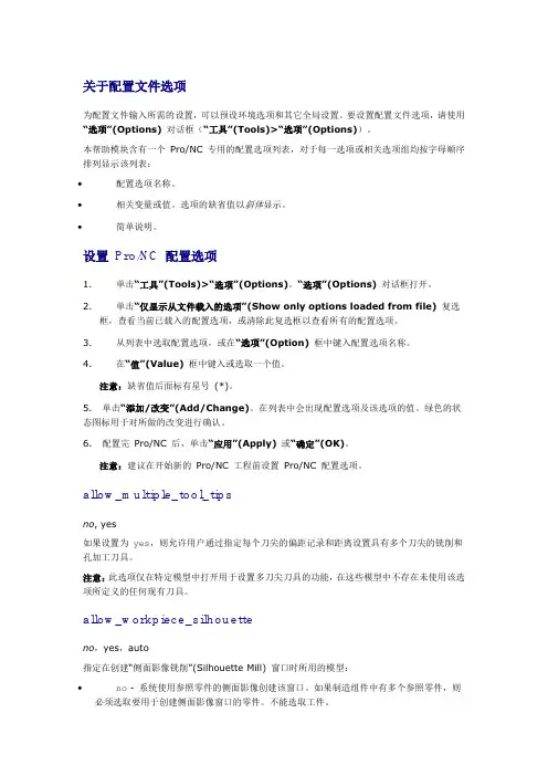 关于Pro_nc配置文件选项