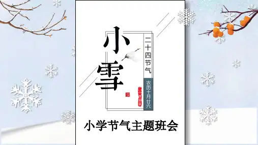 二十四节气-小雪介绍中国传统节日主题班会课件(共20张PPT).ppt