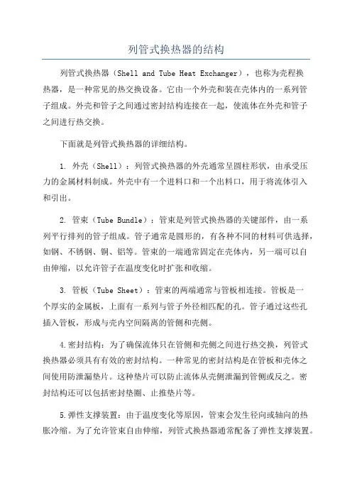 列管式换热器的结构