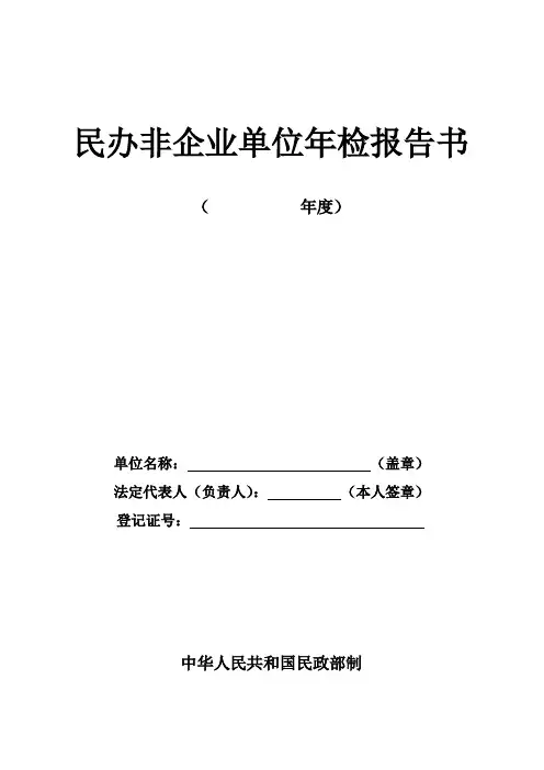 最新版民办非企业年检报告书