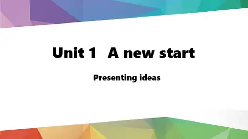 新教材外研版七年级上册英语Unit1 Lesson 5 Presenting ideas 课件
