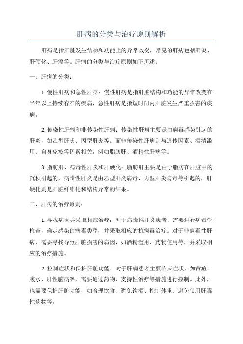 肝病的分类与治疗原则解析