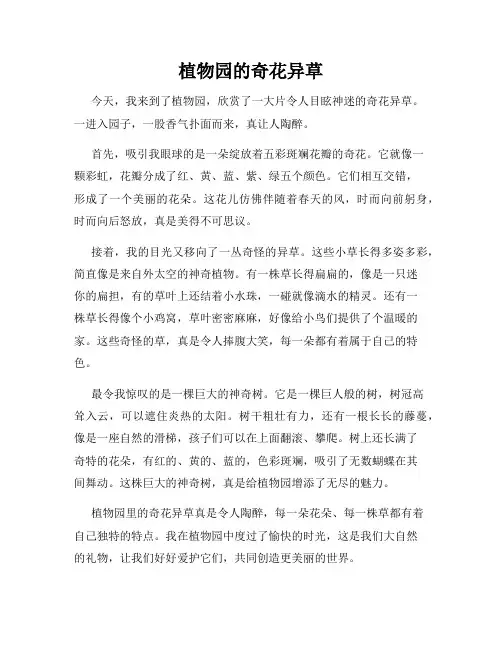 小学三年级作文这儿真美范文植物园的奇花异草