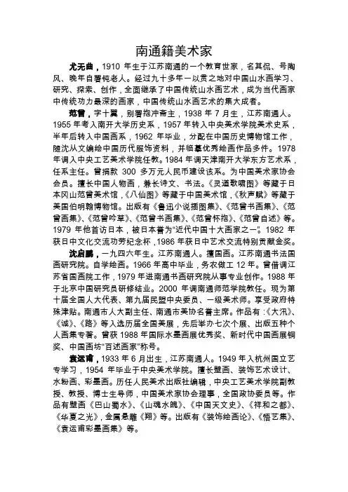 南通籍美术家