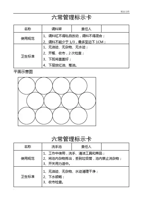 六常管理标示卡模板