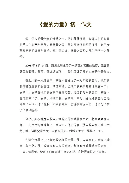 《爱的力量》初二作文
