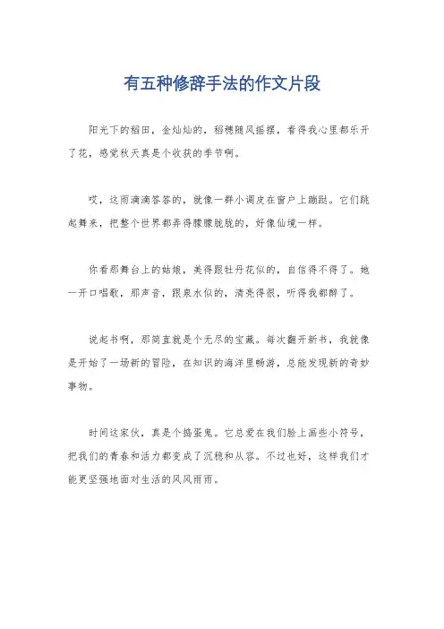 有五种修辞手法的作文片段