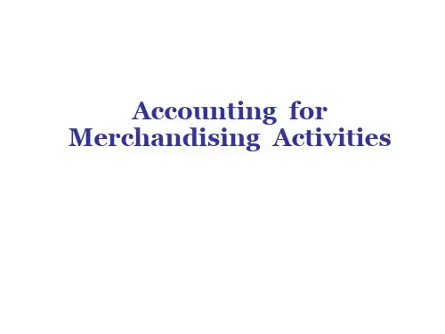 6. Accounting for  Merchandising__ Activities