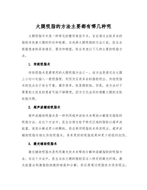 大腿吸脂的方法主要都有哪几种呢