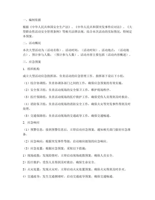 大型活动应急预案报备