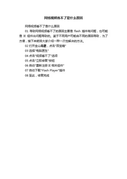 网络视频看不了是什么原因
