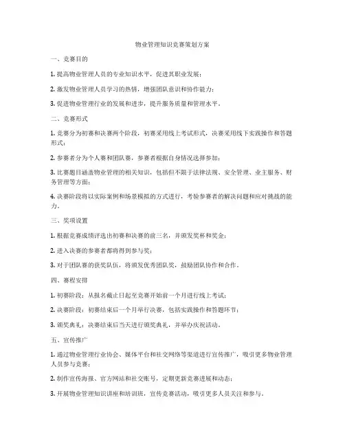 物业管理知识竞赛策划方案