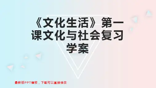 《文化生活》第一课文化与社会复习学案 高三政治教案PPT模板下载