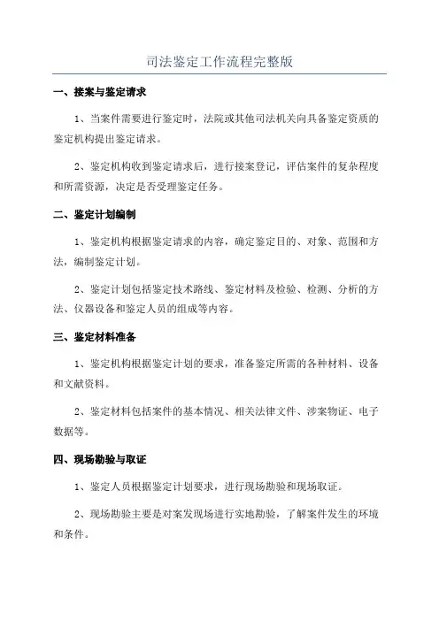 司法鉴定工作流程完整版