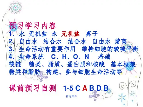 《细胞中的无机物》PPT课件