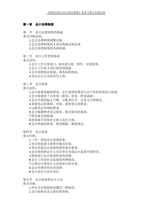 财经法规重点(全部章节)