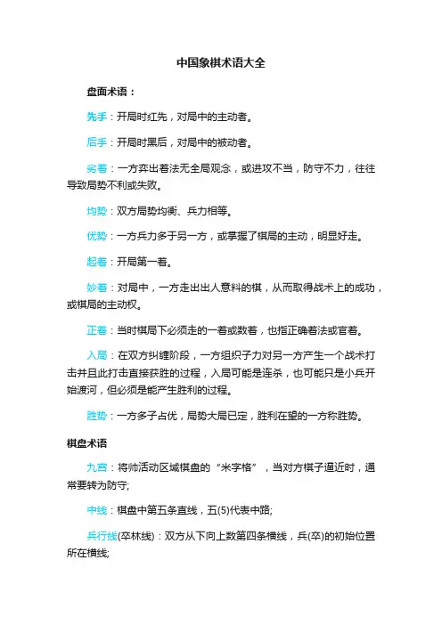 中国象棋术语大全