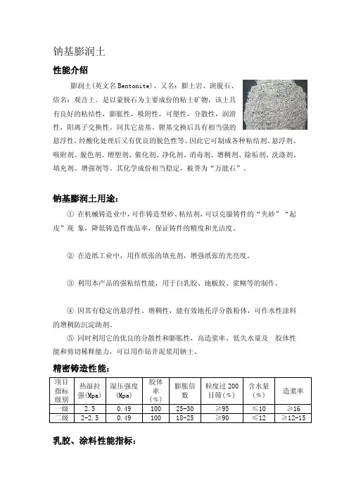 钠基膨润土——精选推荐