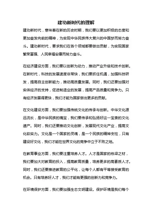 建功新时代的理解