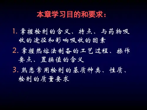 医学课件第12章栓剂ppt课件