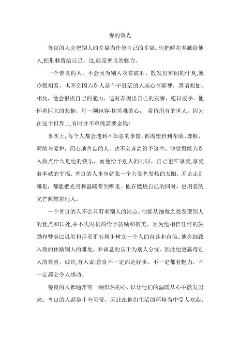 善的微光作文600字初三