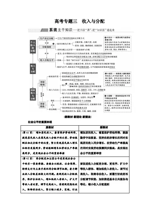 全国高考政治二轮复习专题三 收入与分配---精校Word版含答案