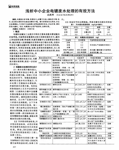 浅析中小企业电镀废水处理的有效方法