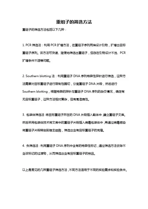 重组子的筛选方法