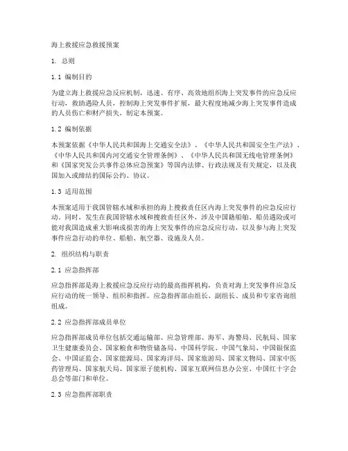 海上救援应急救援预案