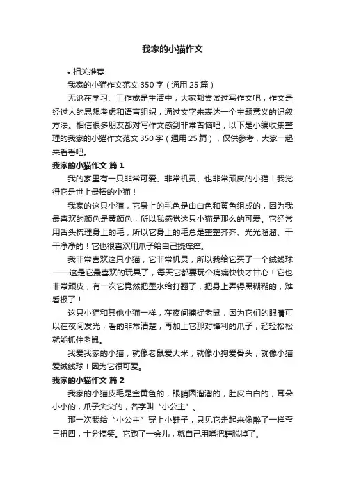 我家的小猫作文