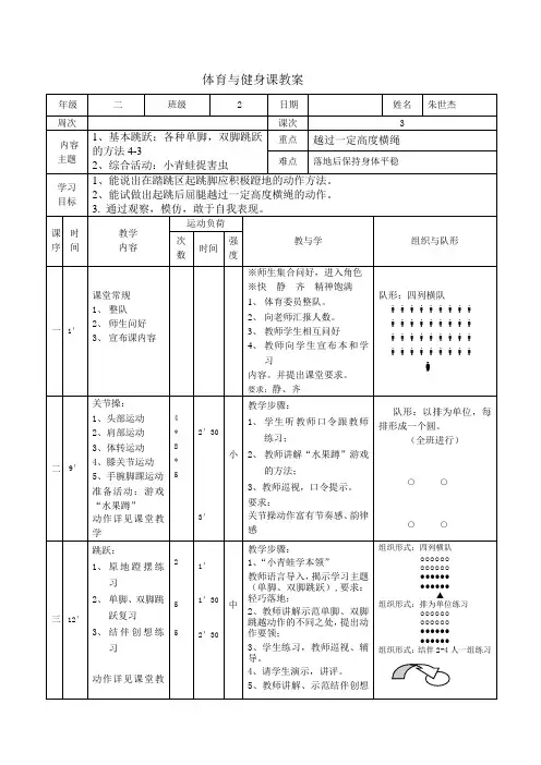 体育与健身课教案