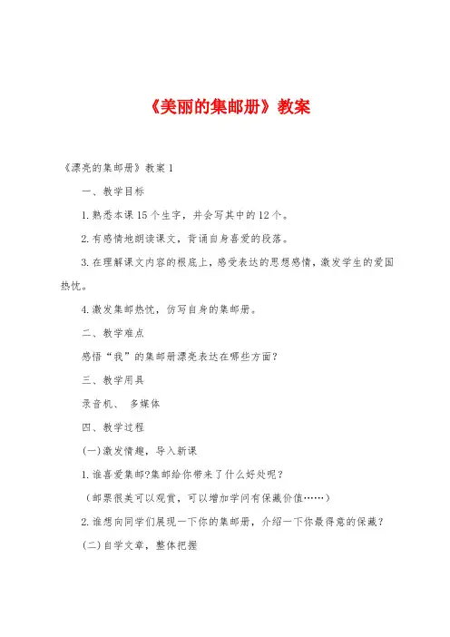 《美丽的集邮册》教案