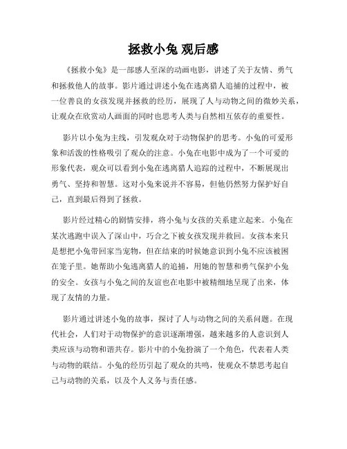 拯救小兔 观后感