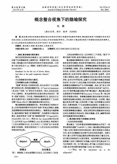 概念整合视角下的隐喻探究