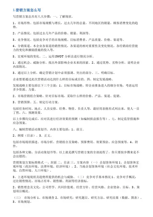 营销策略怎么写