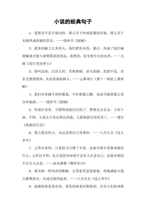 小说的经典句子