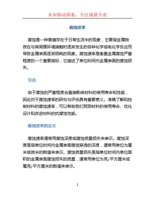 腐蚀速率文档