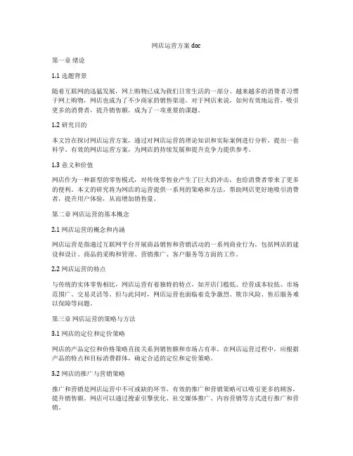 网店运营方案doc