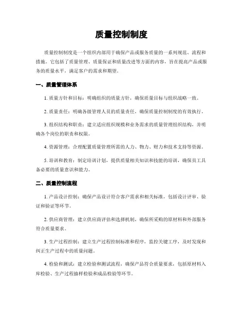 质量控制制度