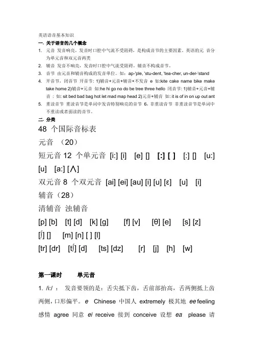 英语语音基本知识