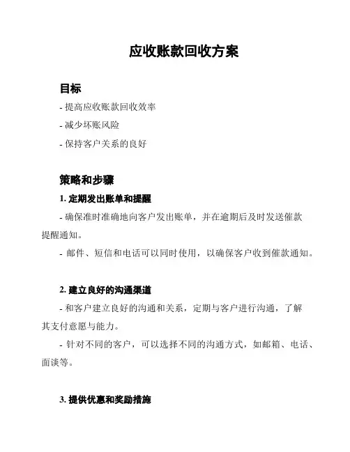 应收账款回收方案